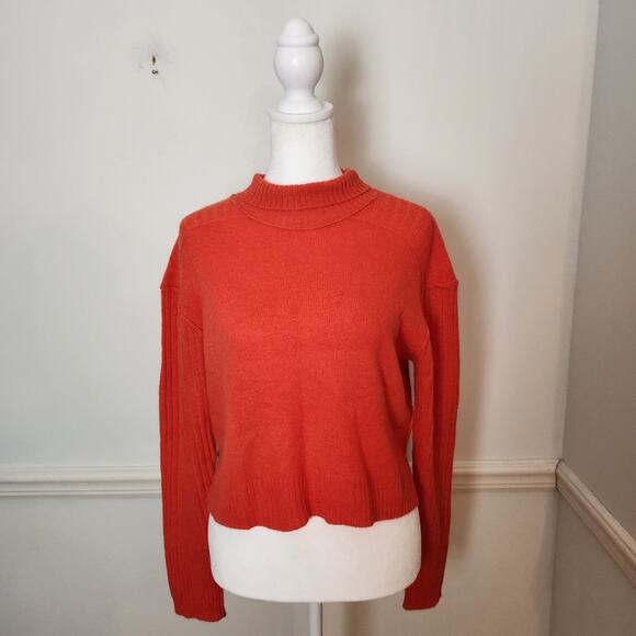 Free People Aubrey Cashmere Sweater Size XS Womens Orange Turtleneck Pullover - Picture 4 of 11